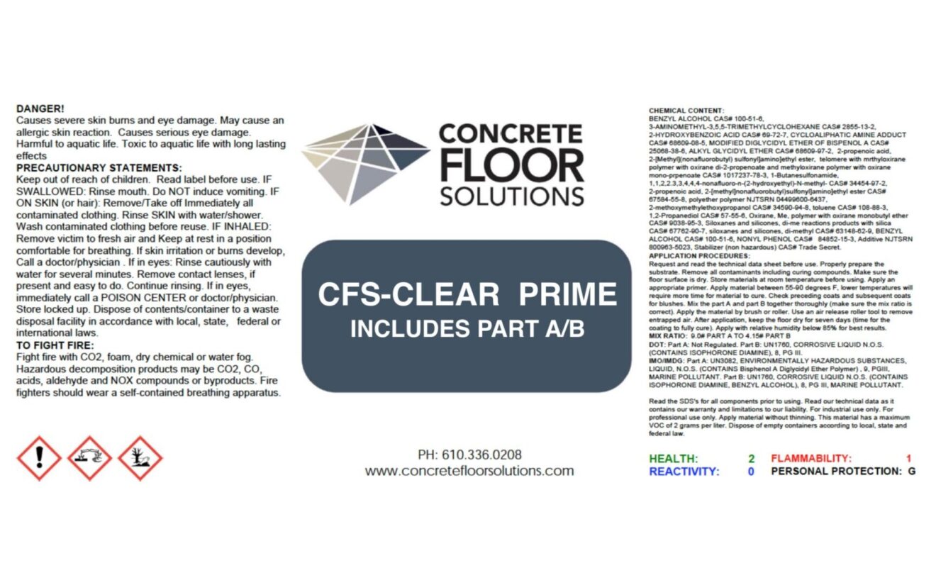 Clear Prime Epoxy Primer Concrete Floor Solutions Best